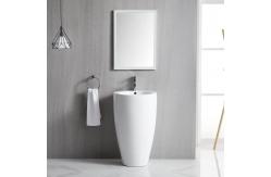 China Ceramic Bathroom Sanitary Ware Pedestal Basin Cylindrical Freestanding Sink supplier