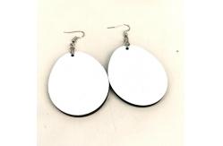 China Creative Easter Bunny Egg Sublimation MDF Blanks Oval Shape Earrings supplier