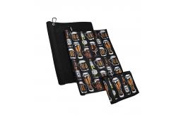China Custom Printed Logo Microfiber Waffle Golf Towel With Hook And Clip supplier