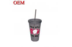 China Supplier High Quality Customized Marvel Double Walled Plastic Travel Cup With Straw supplier