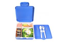China Flip Top Handle Seal Plastic Bento Lunch Box Portable Leak-Proof Blue supplier