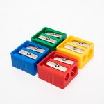 EN71 11.4mm Student Double Hole Sharpener Colorful for sale
