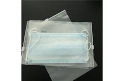 China Disposable Mask Packaging Heat Seal Bags Zipper Top Gravure Printing With Window supplier