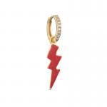 CZ Lightning Bolt Hoop Earrings OEM Classic Gold Plated Enamel Earring for sale