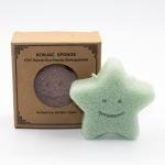 Antibacterial Pentagram Green Tea Konjac Sponge Removes Dirts Makeup Sponge Cleanser for sale