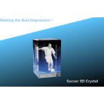 3d laser crystal rectangle/3d soccer crystal cube/crystal 3d blank train/large crystal for sale