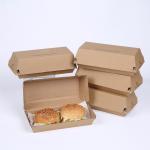 Customized hamburger box disposable food grade takeaway kraft paper corrugated cardboard box for sale