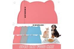China Anti Slip Washable Silicone Dog Feeding Mat Multicolor Thickened supplier