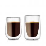 Insulated 180ml / 250ml Glass Cup , Heat Resistant Double Wall Coffee Cups for sale