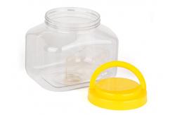 China Irregular Shape Canned Food Clear Pet Jars Plastic Jar With Handle supplier