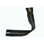 Antique Brass Steel Flame Resistant Zippers , Pants And Suits Closed Ended Metal Zips for sale