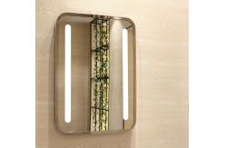 China Defogger Vanity Mirror With Lights Time Display Touch Screen Wall Mirror supplier
