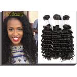 1B Color Deep Wave Peruvian Virgin Hair Extensions Raw Unprocessed for sale