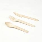 165mm White Compostable Sugarcane Bagasse Sugarcane Disposable Cutlery Fork Knife Spoon for sale