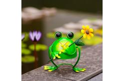 China OEM / ODM Metal Garden Frog Ornaments Animals Rustproof Artistic supplier