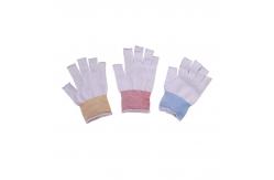 China Reusable Seamless Construction Half-Finger Polyester Glove Liners For Cleanroom supplier
