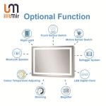 Rectangle Mirror TV LED Bath Mirrors Illuminated with Bathroom Light Equipped