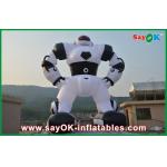 Large Inflatable Characters Outdoor White 10 Meter Inflatable Robot Inflatable Cartoon Characters For Advertising for sale