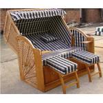 Outdoor PE Rattan Roofed Beach Chair & Strandkorb With Wood And Rattan Frame for sale