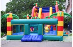 China Customized Giant Inflatable Palm Tree Slides Inflatable Bouncy Castle With Slides supplier