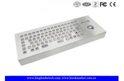 China Desktop 86 Keys Stainless Steel Keyboard With Trackball FCC Brushed supplier