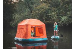 China Orange / Blue Inflatable Shoal Floating Tent / Portable Beach Pop Up Tent supplier