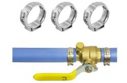China Plumbing System Tumbled SUS304 Single Ear Stepless Hose Clamps supplier
