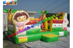 China Customized Inflatable Dora Bounce Jumping House With Obstacle Inside supplier