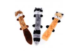 China Manufacturer no stuffing squeaky fox squirrel raccoon bea supplier