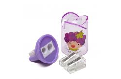China Flower Transparent Hand Pencil Sharpener Silk Printing Logo supplier
