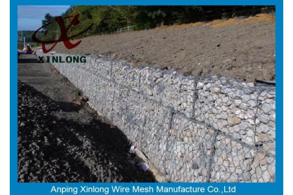 Hot Dipped Galvanized Gabion Box , Welded Gabion Baskets For Riverbed