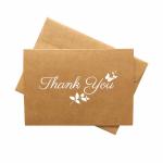 4 * 6 Inches Size Kraft Paper Card , Thank You Greeting Card With Matching Envelopes for sale
