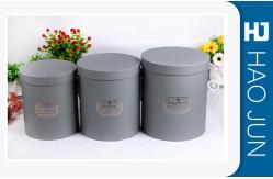 China Custom Grey Cardboard Flower Boxes Hot Stamping With 3 Units Sizes supplier