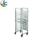 Rk Bakeware China-Z Frame 20 Pan End Load Stainless Steel Nesting Trolley Bun Sheet Pan Rack - Assembled for sale