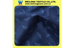 China 4.2oz Feather Printed Indigo Thin Lightweight Cotton Denim Fabric For Summer supplier