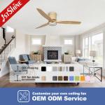 Energy Saving 52in Flush Mount LED Ceiling Fan With Solid Wood Blades