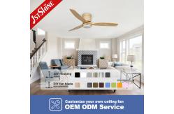China Energy Saving 52in Flush Mount LED Ceiling Fan With Solid Wood Blades supplier