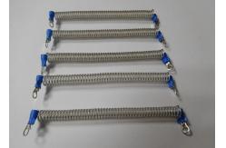 China 120MM Clear Spiral Coiled Urethane Tether w/Screw Terminal Connectors supplier