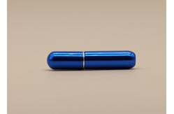 China Blue Reusable Perfume Spray Bottle Aluminum Sheathed Oxidized Surface Handling supplier