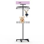 Knock Down Construction 2 Tier Hooks Metal Floor Display Stands for sale