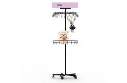 China Knock Down Construction 2 Tier Hooks Metal Floor Display Stands supplier