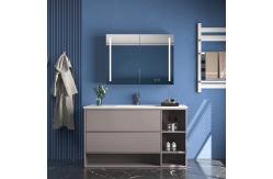 China Mirrored Bathroom Sinks And Cabinets Vanity Cupboard Resin Basin supplier