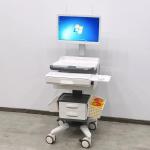Advanced Medical PC Cart Multiple Drawers Adjustable Height Point Of Care Workstation