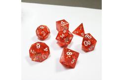China Pixel Pomegranate Red Crystal Resin Boarding Dice Set  dnd dice supplier