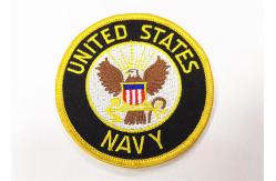 China Merrow Border Embroidered Uniform Patches On Shoulder Hook And Loop Backing supplier