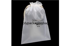 China RoHS Gravure Printing Frosted Poly Drawstring Bags Double Draw String Travelling Pouchess supplier