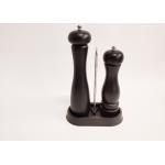Manual Sustainable Wood Black Wooden Salt And Pepper Grinder Set for sale