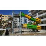 3 Meters High Open Body Slide, Green And Yellow Swimming Pool Slide