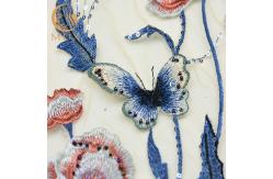 China Polyester Beaded Embroidered Mesh Lace Fabric 135cm Width By The Yard supplier