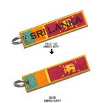 Custom Embroidered Key Tags Personalized Embroidered Keychains Merrow Border for sale